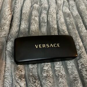 Versace Black Hard Shell Eyewear Case with Gold Logo